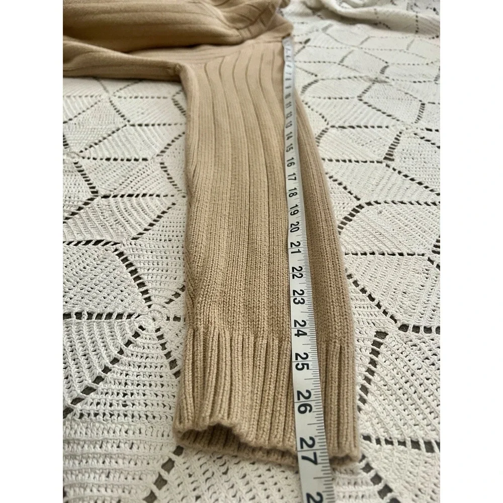 100% Cotton Vintage GAP Tan Ribbed Half Zip‎ Sweater Mens L Warm 1/4 Zip Neutral